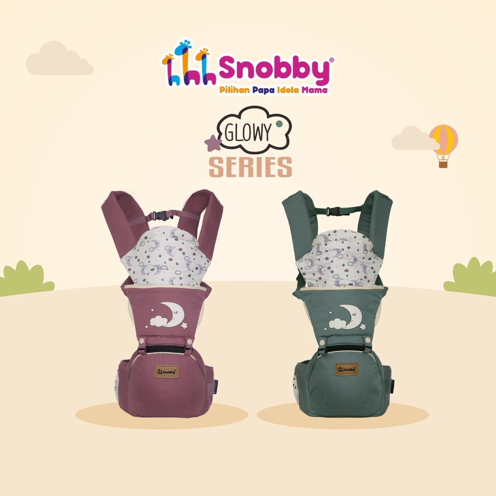 Gendongan Hipseat Posisi Glowy Series Snobby Baby